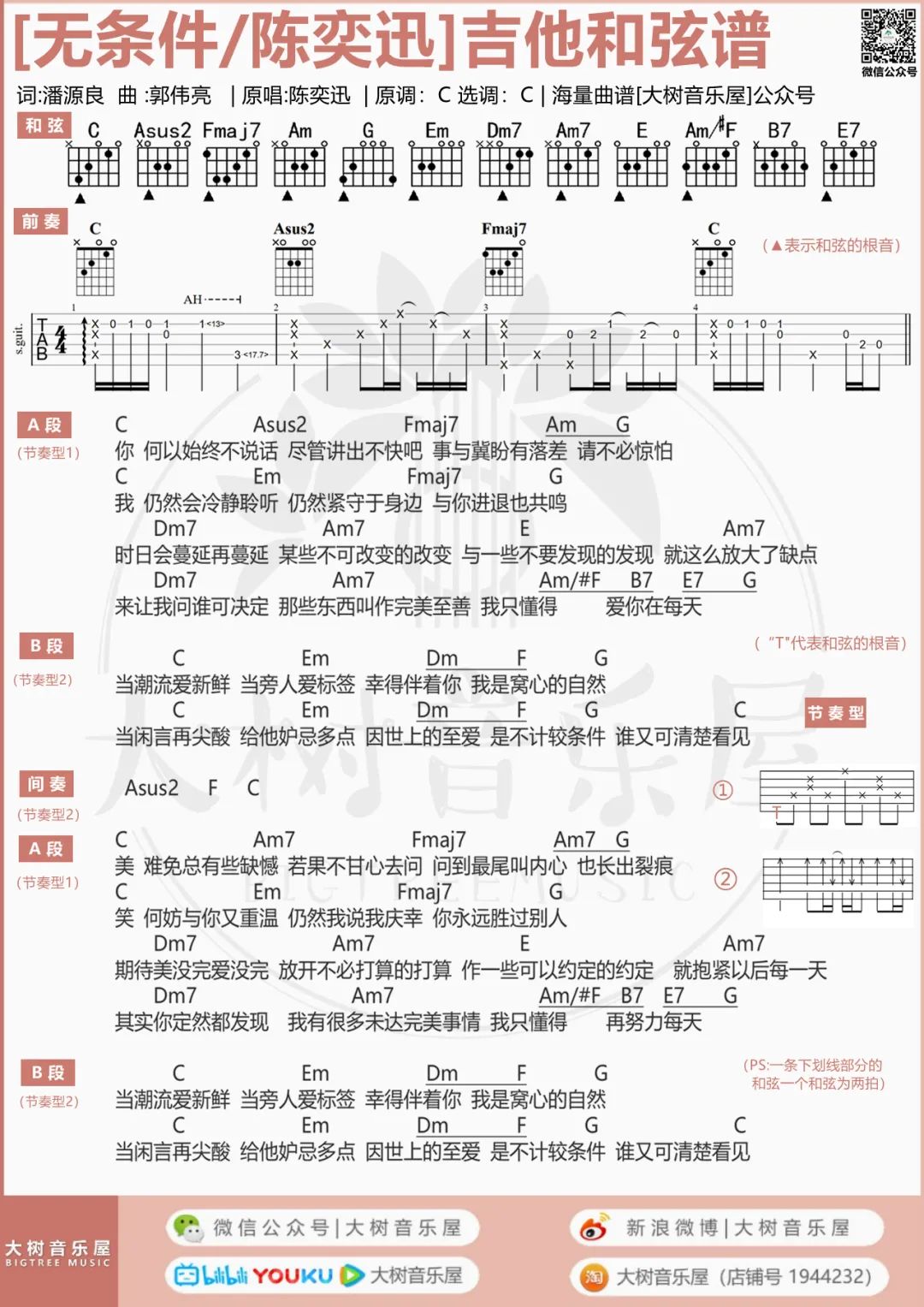 无条件吉他谱4-陈奕迅