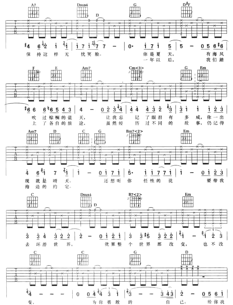 青春纪念册吉他谱3-可米小子